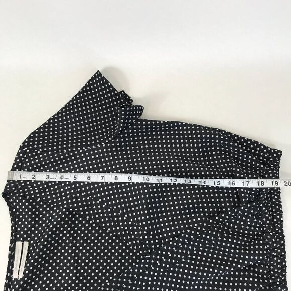 Urban Outfitters Polka Dot Faux Wrap Blouse Women's Medium Cropped Surplice - Picture 8 of 11